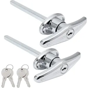 2 Pack  Cap Locking T-Handles  Camper Topper Lock, Keyed Alike Camper Shell Locks and  T-Handle Canopy Replacement Lock, T Handle Garage Lock Blind Mount Locking T-Handle