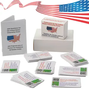 Bilingual Card Stock 2026, Easy Learn Immigration Exam Prep Cards for Spanish Speakers