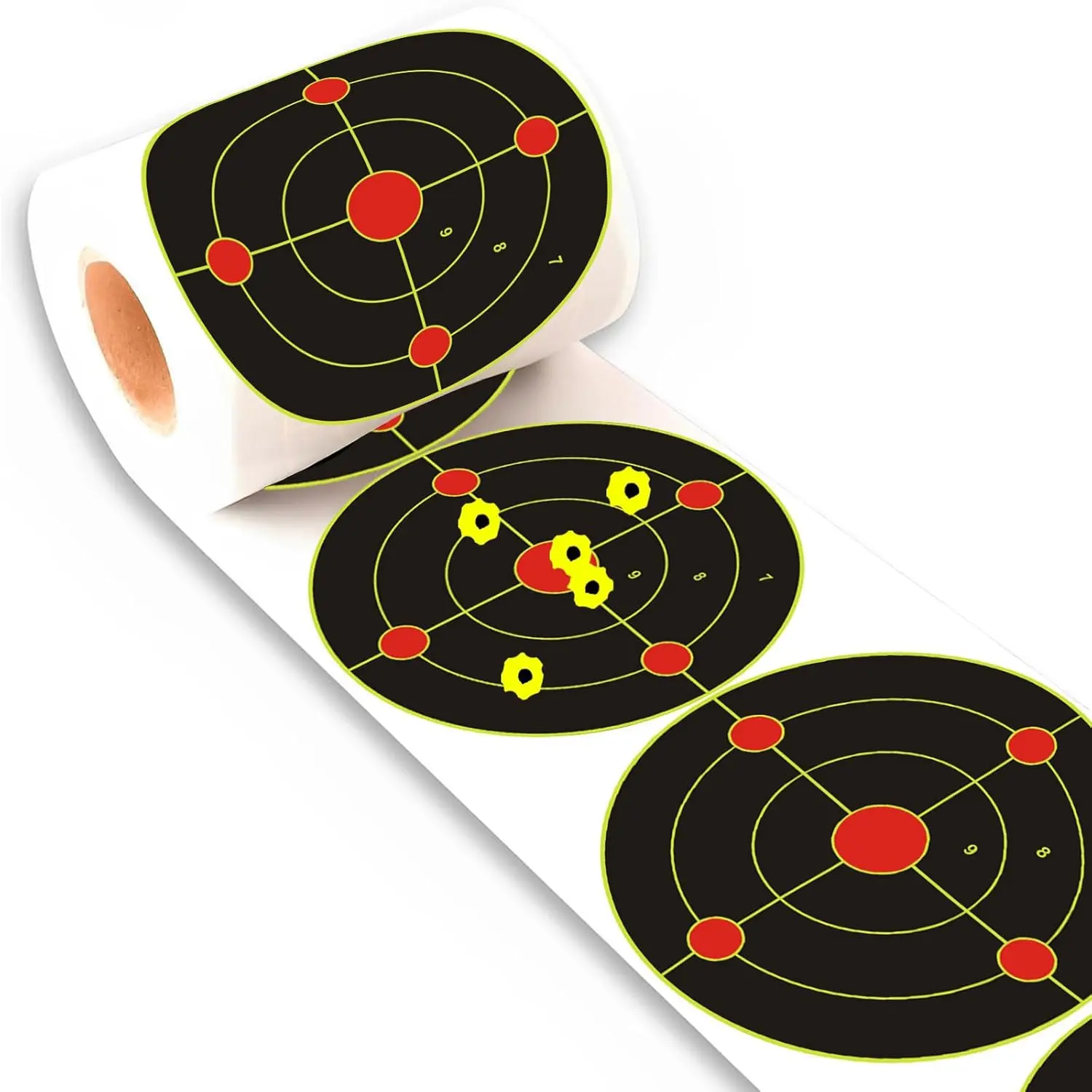 VIGEROSO 6-Inch Round Stick-On Adhesive Splatter Target Stickers - 100-Pack with Splash Effect, High Adhesion for Shooting Practice & Accuracy Training