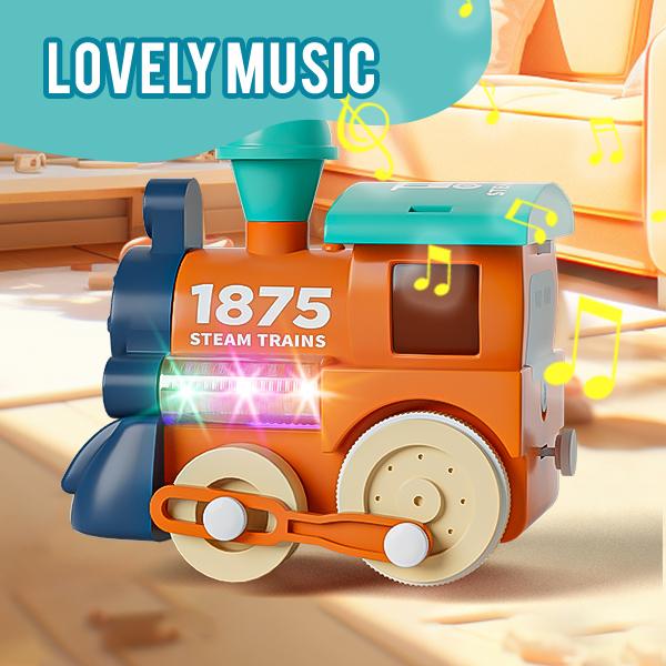 MORECOLL Train Set for Toddlers w/Steam, Music & Lights - First Choo Choo Train for Toddlers, Electric Train Set for Kids, Magnetic Train Toys, Christmas Birthday Gifts for Boys Girls