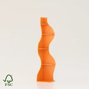 YOWOS  Wave Corner Bookshelf - 5-Tier Organic Modern Curved Display Tower | Aesthetic Space-Saving "Glow Up" for Small Apartments | Renter-Friendly Plant & Book Stand | Easy Tool-Free Assembly