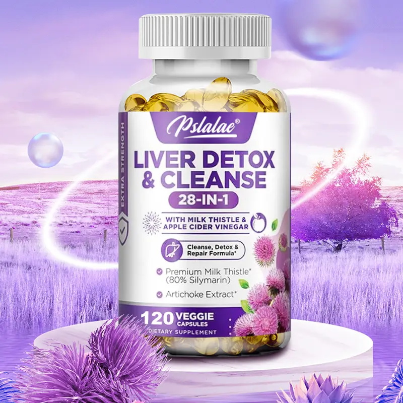 Pslalae- 28 in 1 Liver Cleanse Detox - Silymarin, Artichoke Extract, Dandelion - Milk Thistle Extract Veggie Capsules