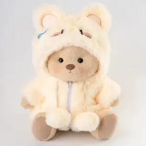 Getahug Fluffy Bunny Bear |  Handmade Jointed Teddy Bear Gift, Bunny Plush Toy, Huggable Fur Cuddling Companion, Handcrafted Unique Stuffed Animal Love Gift for Girls grateful kids gifts