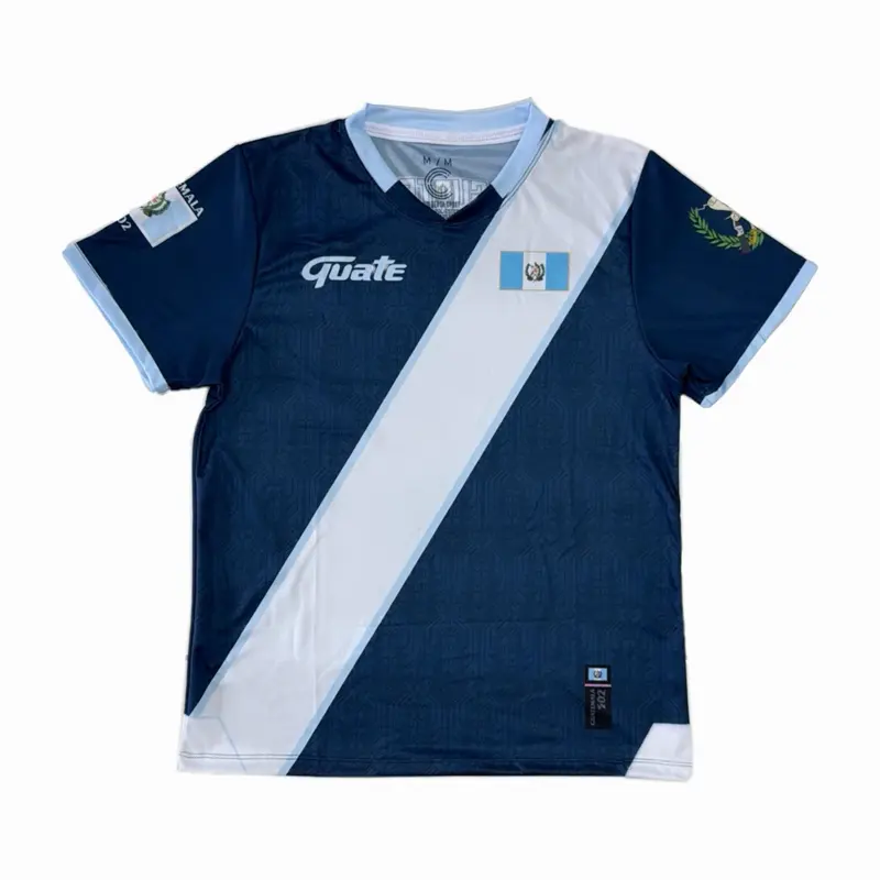 Guatemala Soccer Jersey Navy Blue Color with White Stripe and Team Logo