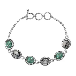Artisan Crafted White Buffalo Turquoise  925 Sterling Silver Bracelet for Women Jewelry Birthday Christmas Gifts Size 7.25" Ct 12.96
