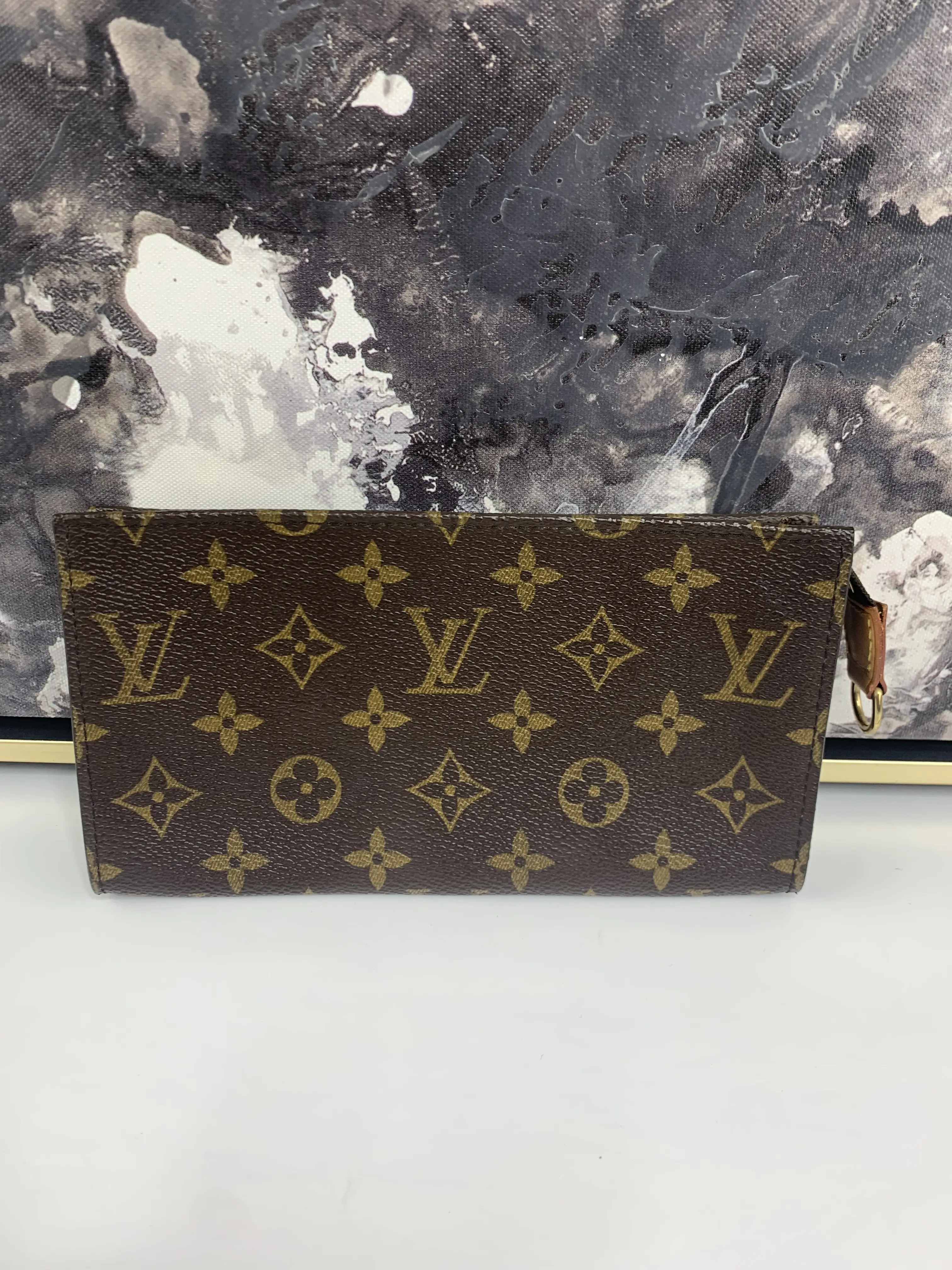 Pre-owned Louis Vuitton canvas Small Leather Goods Bucket Pouch GM