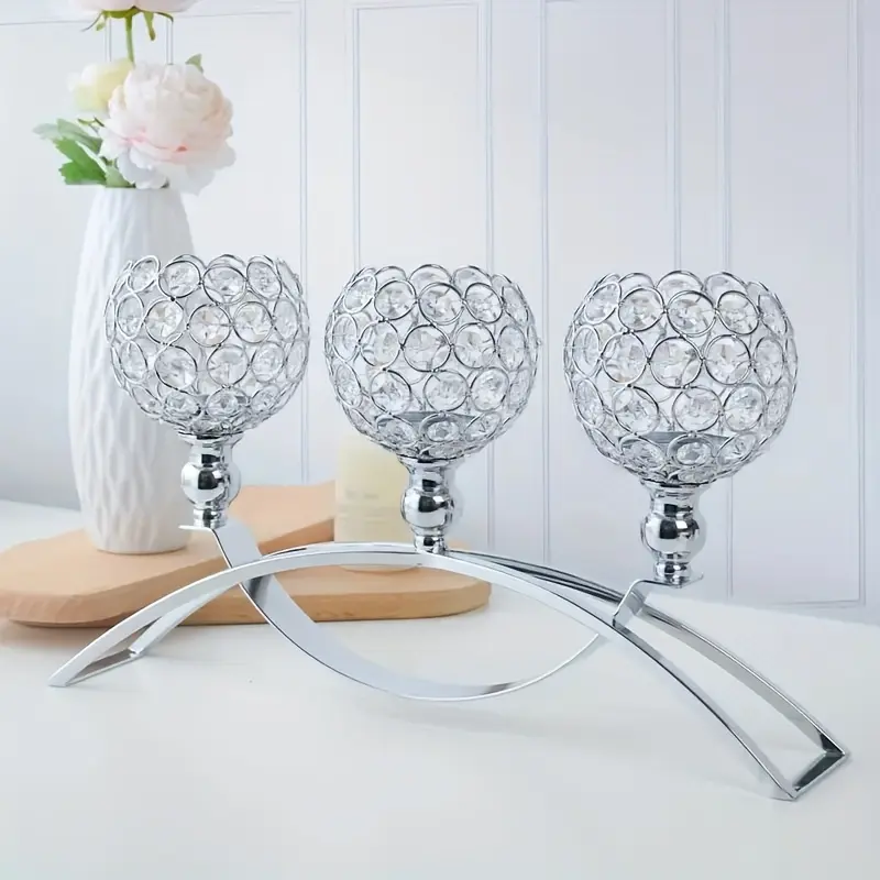 3 Arm Metal Candelabra Centerpiece for Kitchen Table Home Decor Wedding Party Anniversary Christmas Decoration Candle Stand Home Accessories