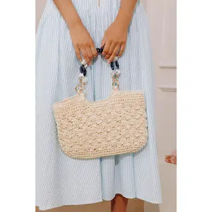 Nora Straw Mini Crochet Purse