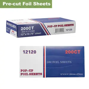 1Pcs 200 Sheets 12"X10.75" Aluminum Foil Pop Up Sheets  for Food Wrapping, Grilling & Freezing, Convenient Dispenser