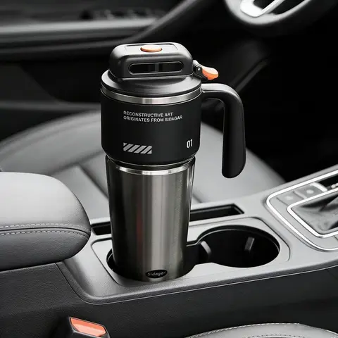 1 Count Tumbler with Handle and Straw, Vacuum Insulated Stainless Steel Travel Mug, Gamer Cup with Push-button Lid, Fits in Cup Holder, For Hot & Cold Beverages, Flasks, Thermos Cup, Insulated Cups, Portable Insulated Drinkware, Drinkware