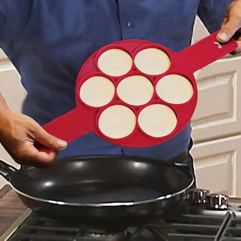 Non-Stick Silicone Pancake Maker Machine, 4-Cup Round Cooking Tool, Kitchen Gadget, Easy Bake and Fry, Kitchen Essential, Mini Pancake Maker