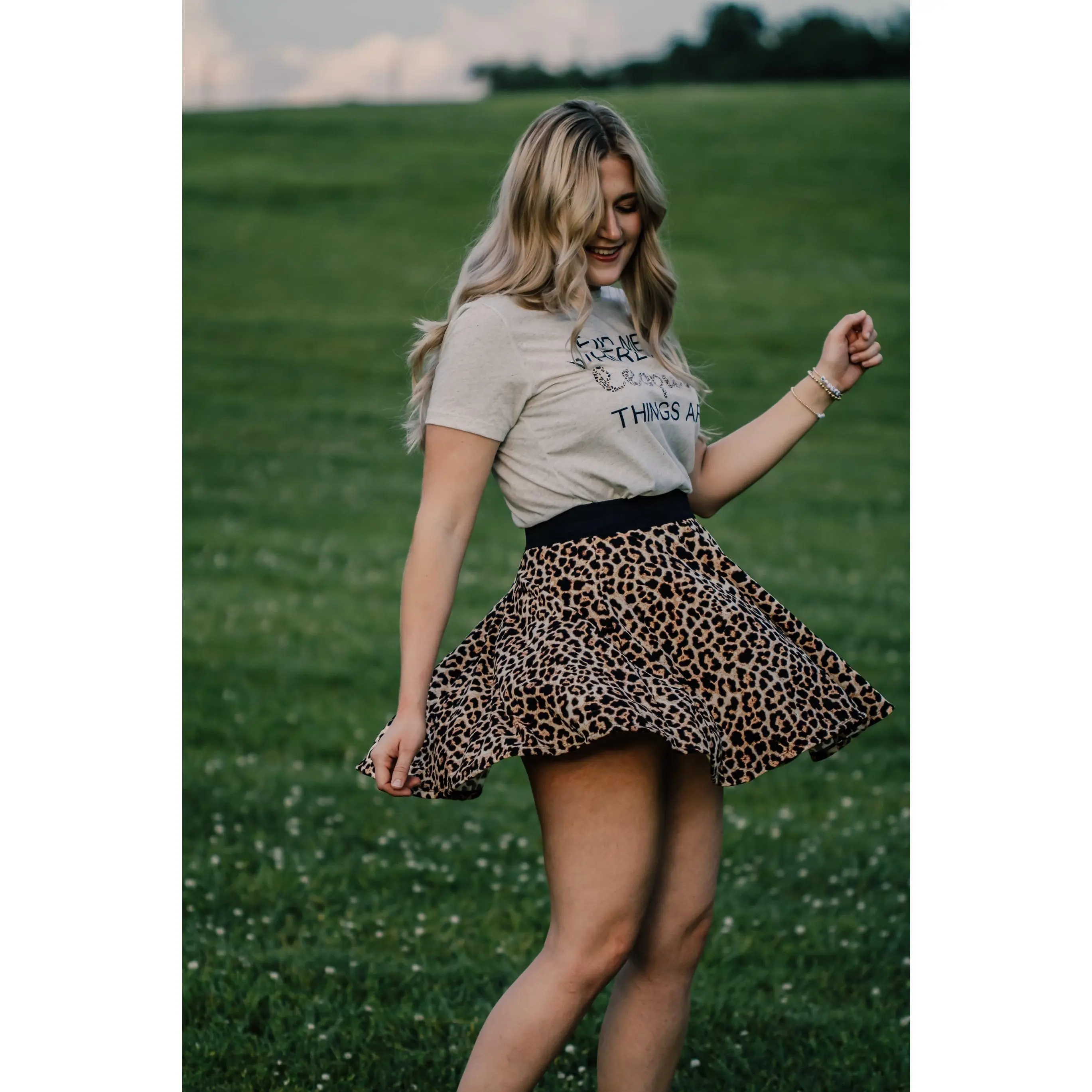 Aria - Leopard Skater Skirt