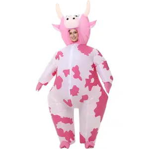 Inflatable Cow Blow up Costume for Cosplay Party Festival Halloween Parade Carnival Jumpsuit Suit