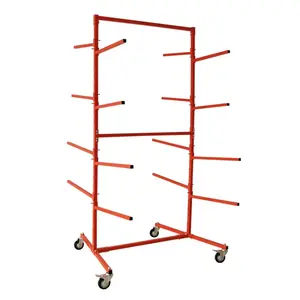 Double-Sided Adjustable Steel Floor Mobile Bumper Storage Rack, Space-Saving Home Organizer