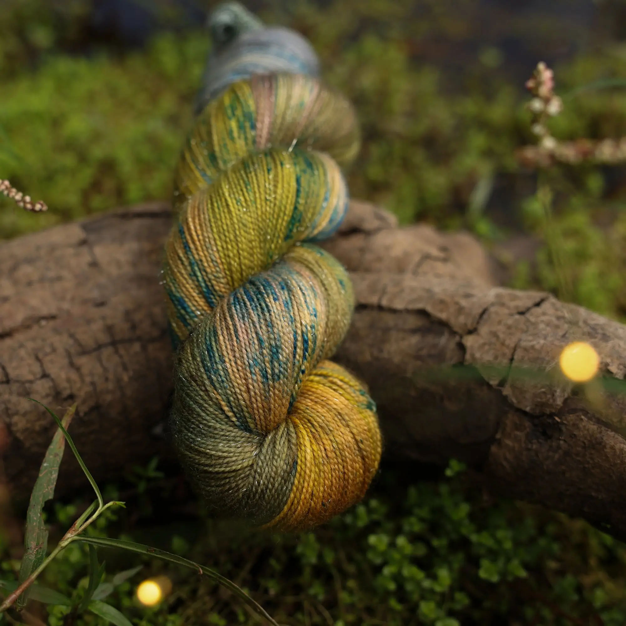 BAD SHEEP YARN In the Willows - Superwash Merino Wool Yarn - Luxury Hand Dyed Green, Brown, and Blue Speckled Yarn for Knit and Crochet