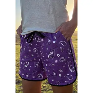 Bandana Babe Purple Shorts Long