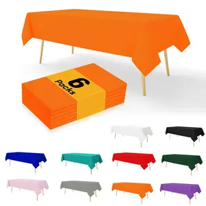 6pcs Rectangular Disposable Table Cloths, Vinyl Waterproof Oil-Resistant, Easy Storage, Ideal for Outdoor Indoor Events, Picnics, Parties