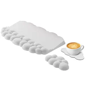 3 pcs Cloud-Shaped Keyboard Wrist Rest and Mouse Wrist Pad Set, Soft Memory Foam Ergonomic Support, Non-Slip Base for Gaming, Typing, Office Work and Desk Decoration