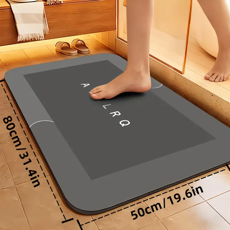 Diatomite Bath Mat - No-Slip, Slip-Resistant, Absorbent, Quick-Drying, Soft Floor Mat for Bathroom, Laundry Room, No-Slip Bath Mats, Slip-Resistant Bath Mats