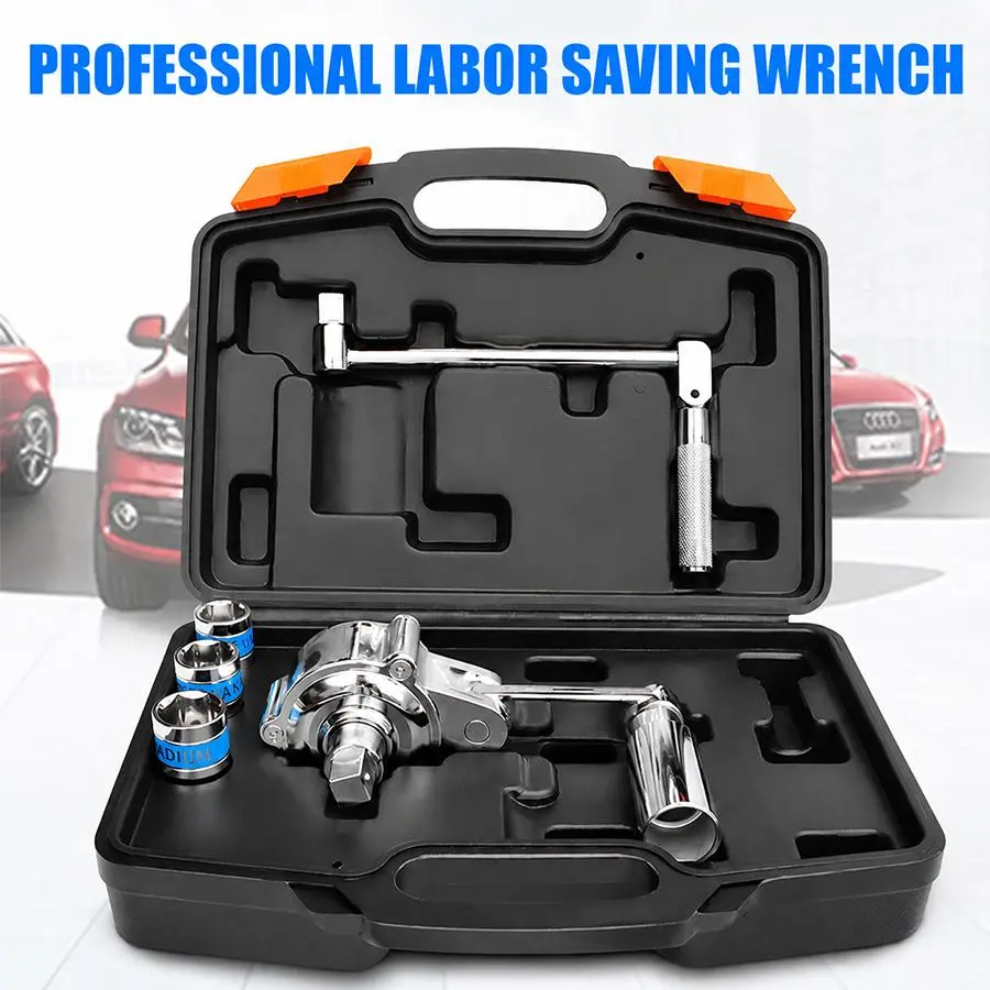 Torque Multiplier Wrench Lug Nut Removal Tool 1:16 Labor Saving Heavy Duty Lug Nut Remover Wrench Set 1/2" Driver Torque Wrench With 17mm/19mm/21mm Sockets,And Carrying Case