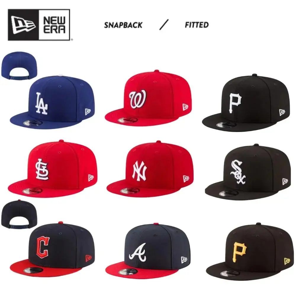 New Era MLB Premium Baseball Snapback – NY Yankees, LA Dodgers, White Sox, Cardinals, Nationals, Pirates, Braves, Guardians, Adjustable Curved Brim Hat, Embroidered Team Logo, Unisex Sports Fashion, Casual Everyday Wear, USA 2026 Edition