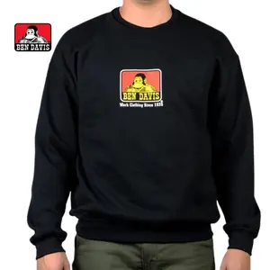 BEN DAVIS Men's Crewneck Sweatshirt - BENDAVIS Long Sleeve Casual Hoodie for Summer - Medium Length Comfortable Fit