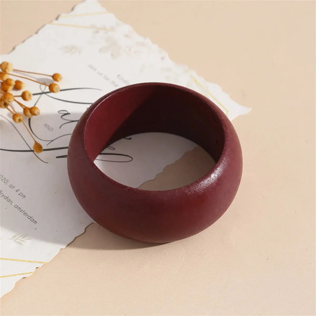 Timber Luxe Wide Wooden Bangle (2.72" diameter) - 4 colors