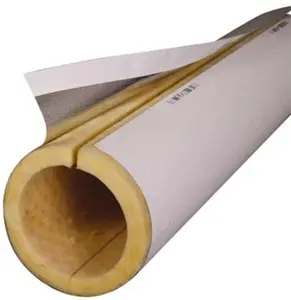Made in USA Fiberglass Rigid Pipe Insulation for High-Temp Pipes, Part #8x2, 2" Thick Wall, 8" Fit, 3 ft Long, 850°F Rating