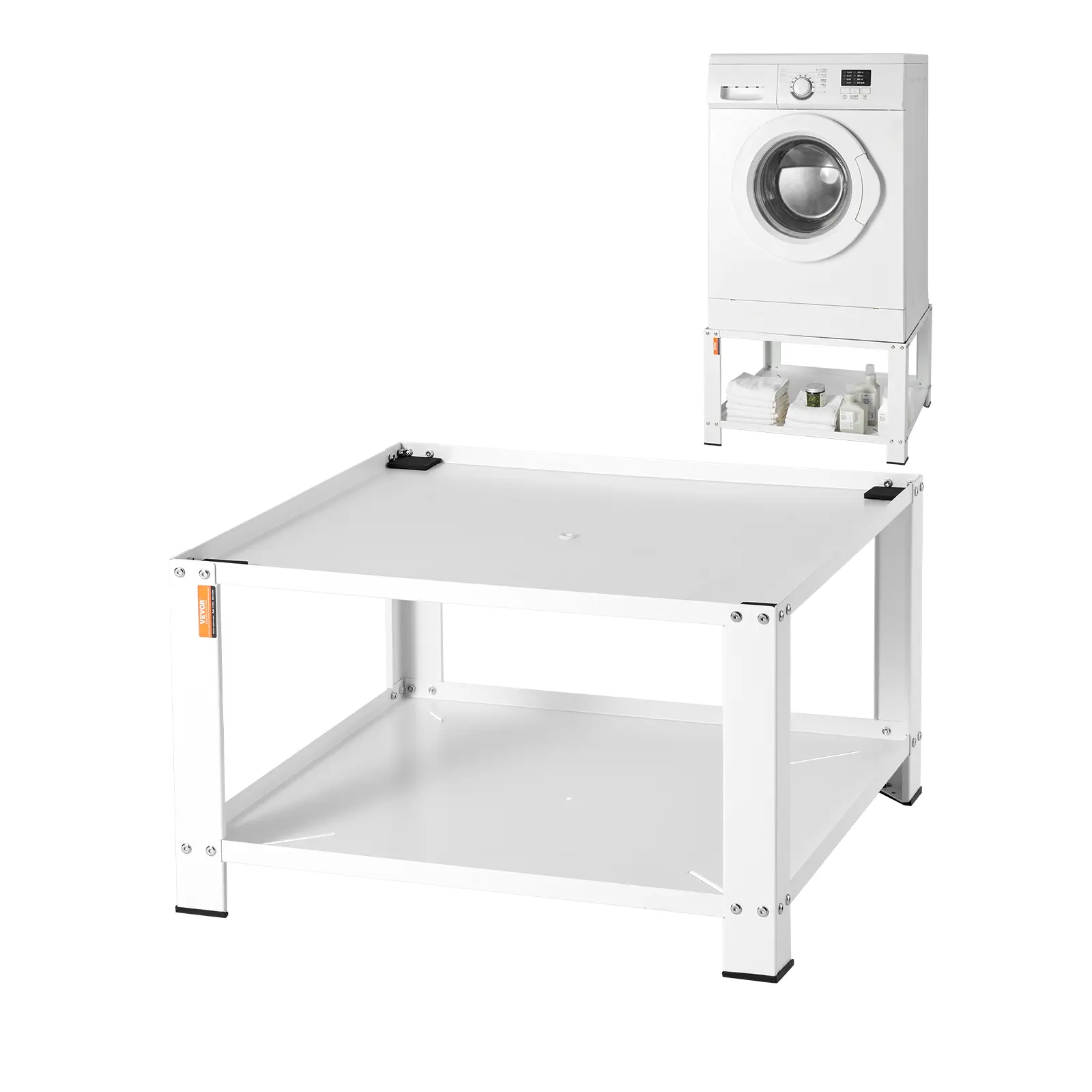 【Summerfinds】VEVOR Universal Fit Washer and Dryer Pedestal with Heavy Duty Shelves, 28" Lx28" Wx16" H, 660 lbs Heavy-Duty Steel Base, Easy Assembly Large Appliance Accessory Rack for Easier Laundry Days