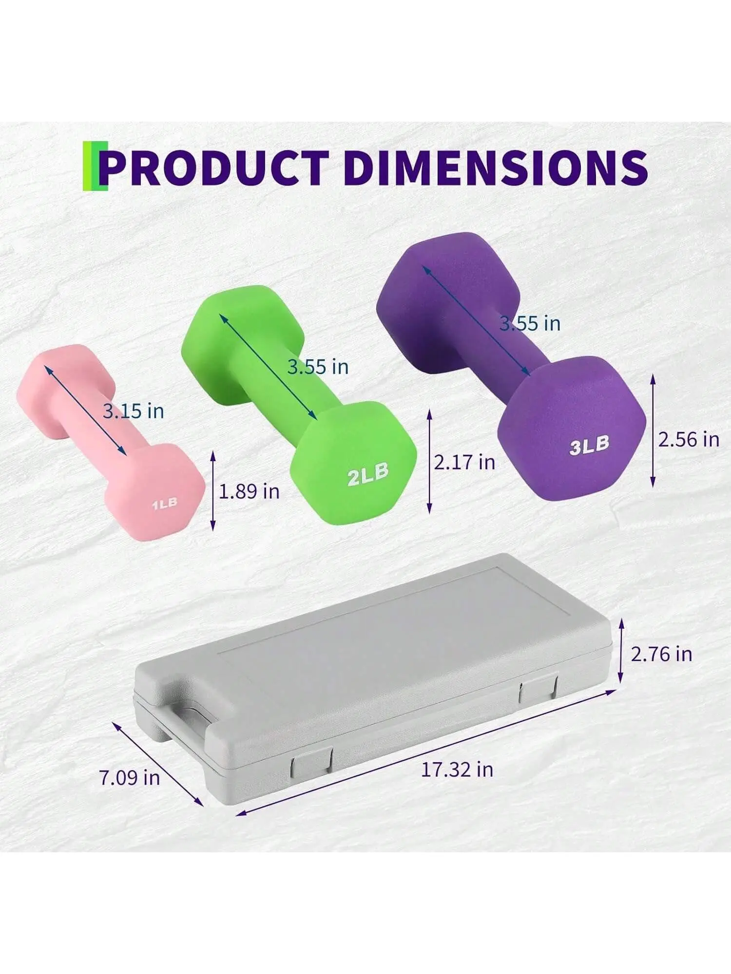 【Christmas Gift】1+2+3 pounds each pair - Dumbbell Set For Women And Men, Neoprene Dumbbell Free Hand Weight Set For Home Gym, Packed In Pairs Muscle Training Equipment Muscle Exercise Equipment