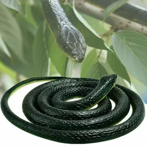 Fake Realistic Snake Lifelike Real Scary Rubber Toy Prank Party Joke For Garden 52 Inch Black Rubber Halloween Accessory