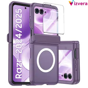 Vizvera for Motorola Razr 2025/2024 Shockproof Magnetic Case - Shockproof, Hinge Protection, Magsafe Compatible, Built-in Screen Protector | Slim Translucent Cover | SummerVibes outdoorfun