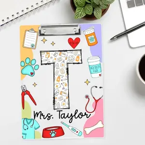 Custom Vet Tech Clipboard - Personalized Veterinary Gift for Animal Lovers - Cute Clipboard with Name for Pet Clinic or Students