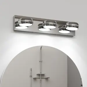 LED Vanity Lights 20in Bathroom Lights Fixtures over Mior 3 Light LED Lighting Fixture for Bathroom 18W Mior Lighting Fixture Modern Bath Light Bar Chrome Bath