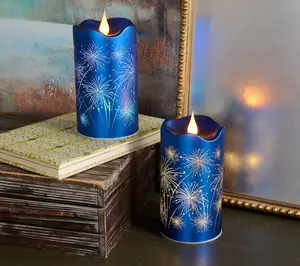 Set of 2 6.5" Celebration Fireworks Candles by Valerie Set of 2 6.5" Celebration Fireworks Candles by Valerie