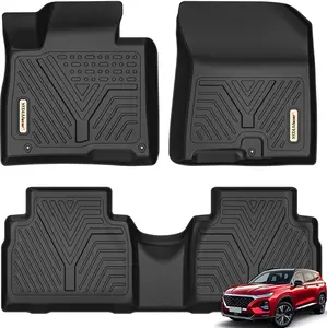 OEDRO Floor Mats Compatible with 2019-2020 Hyundai Santa Fe 5 Passenger Models, 1st & 2nd Row