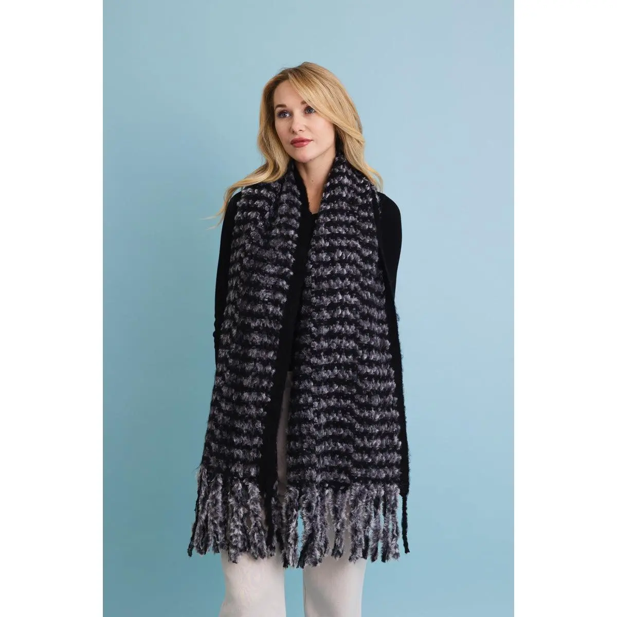 Leto Collection Women's Solid Chenille Tassel Scarf - Ultra Soft Modest Winter Wrap, Casual Hijab/Pashmina, Adds a Fun Stylish Flair, Feels Luxurious & Keeps You Warm, Ideal for Evening Outings (Black, Blue, Burgundy, Khaki, Olive, Pink), Warmth