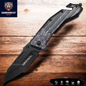 8.5 inch Tactical Flag Folding Knife Pocket Knife Outdoor Camping Hunting Durable 3cr13 EDC Compact, Razor Sharp Edge, Versatile