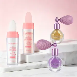 Highlighting Powder - Full Body Pearlescent Glitter for Face & Eyes with Sponge Tip, Suitable for Face Body, Arms, Collarbones & Legs