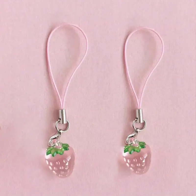 Cute Strawberry Design Phone Lanyard, Anti-lost, Phone Hanging Rope, Fashion Phone Accessories for Women & Girls, Charms, Cell Phone Charm, Phone Strap
