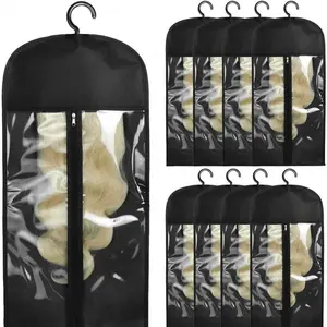 6/12/18 PCS Wig Storage for Multiple Wigs Dustproof Wig Storage Bags with Hanger Zipper For Hair Extensions Holder Wigs Tool Wigs & Accessories, Home Salon Travel Set Window