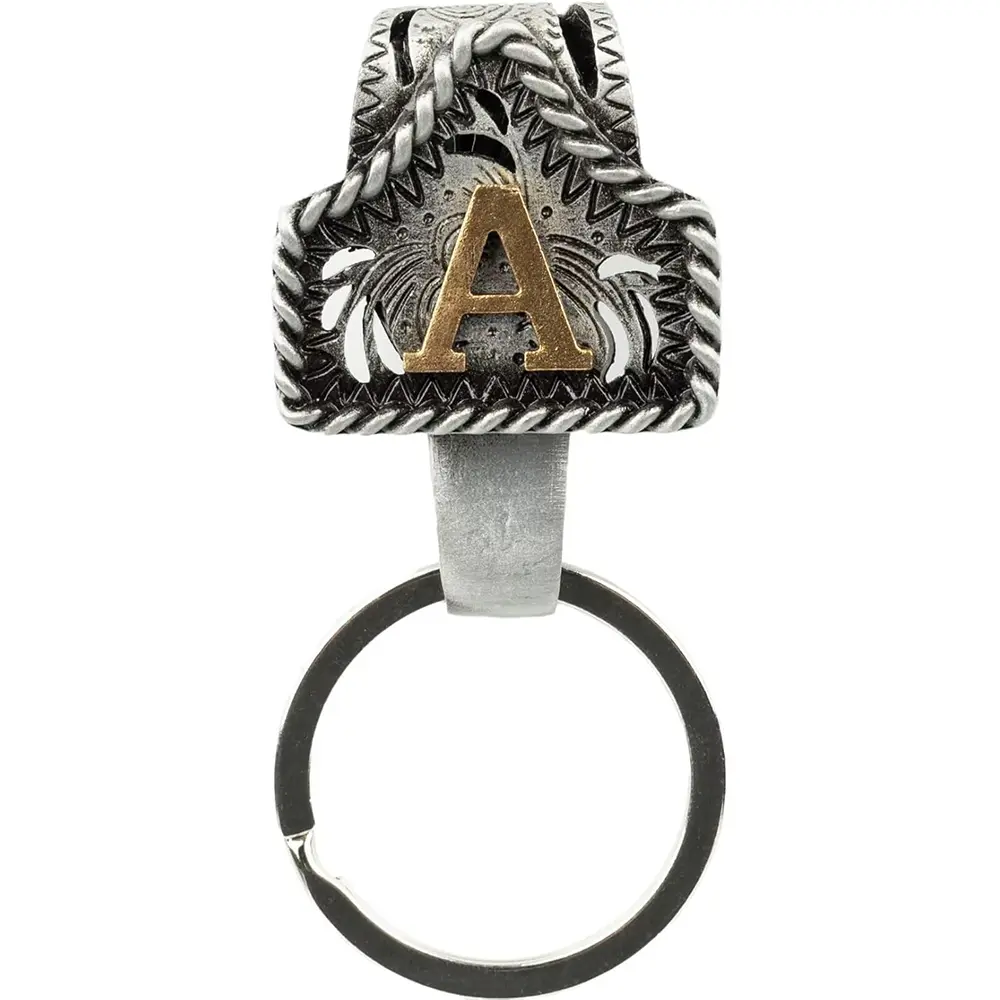 Vintage Western Cowboy Letter Keychain, Handmade Metal A Initial Key Chain Clip, Personality key holder for Pocket&Bag, Personalized Keychain, Metal Keychains