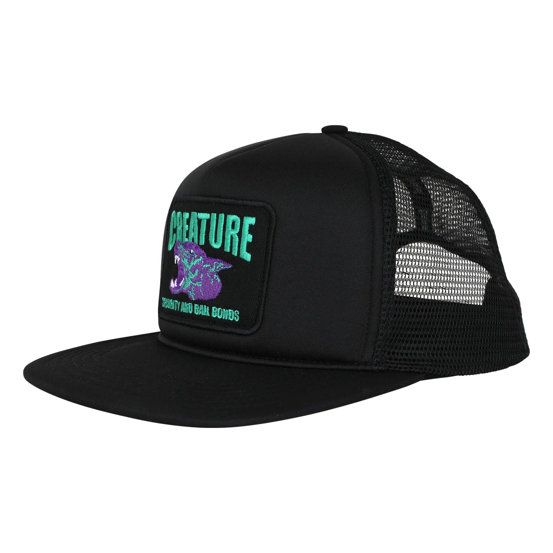 Creature Skateboards Security Service Snapback Hat - Fitted Hats for Skateboard Enthusiasts, Unisex Adjustable Fit Low-Profile Baseball Cap, Street Style, Woven Merrowed-Edge Patch