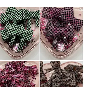 Clear glitter printed bows for pens  by type