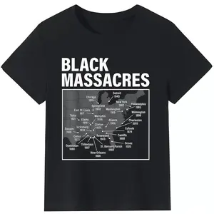 Black Massacres History Map Afro American Straggle Awareness T-Shirt