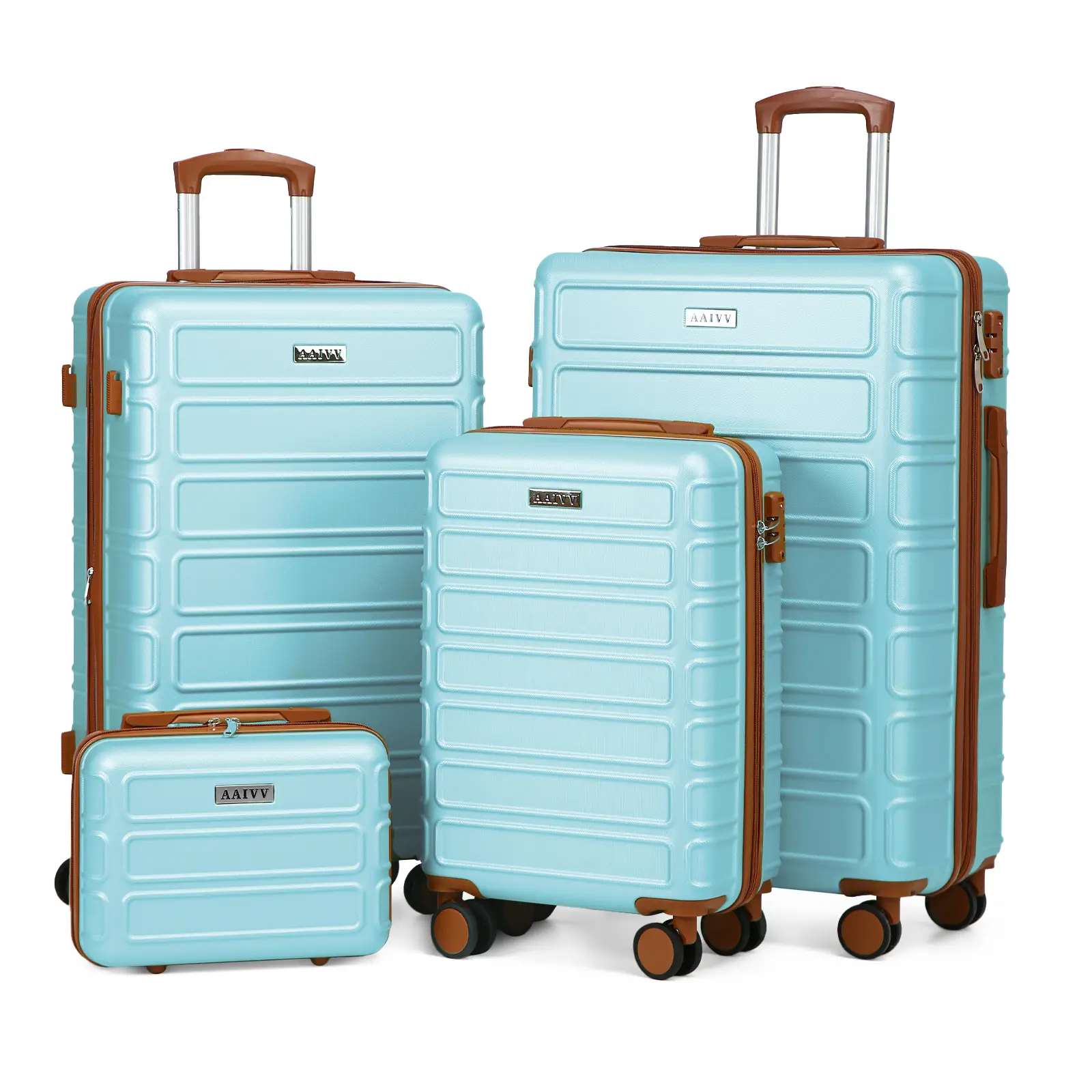 4PCS Sturdy ABS Luggage Set, Durable Hardshell Suitcases with TSA Lock, Expandable, 360-Degree Spinner Wheels, 13/20/26/28in, Ideal for Back to School & Summer Travel fathersdaygift, Luggage Sets, Carry-On Luggage Sets