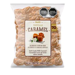 Montes Caramel, soft candy milk caramel - Caramelo suave de leche sabor vainilla bag with 500g