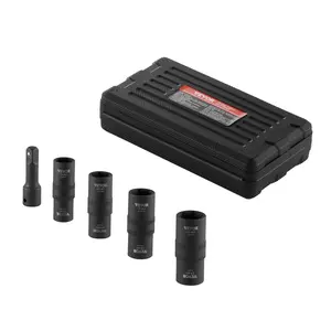 VEVOR Lug Nut Impact Socket Set, 1/2 inch Drive Metric and SAE 6-Point Flip Socket Set, 4 Total Lug Nut Sizes, CR-MO Steel Wheel Socket Set with Storage Case and Extension Bar, for Auto Repair,summervibes