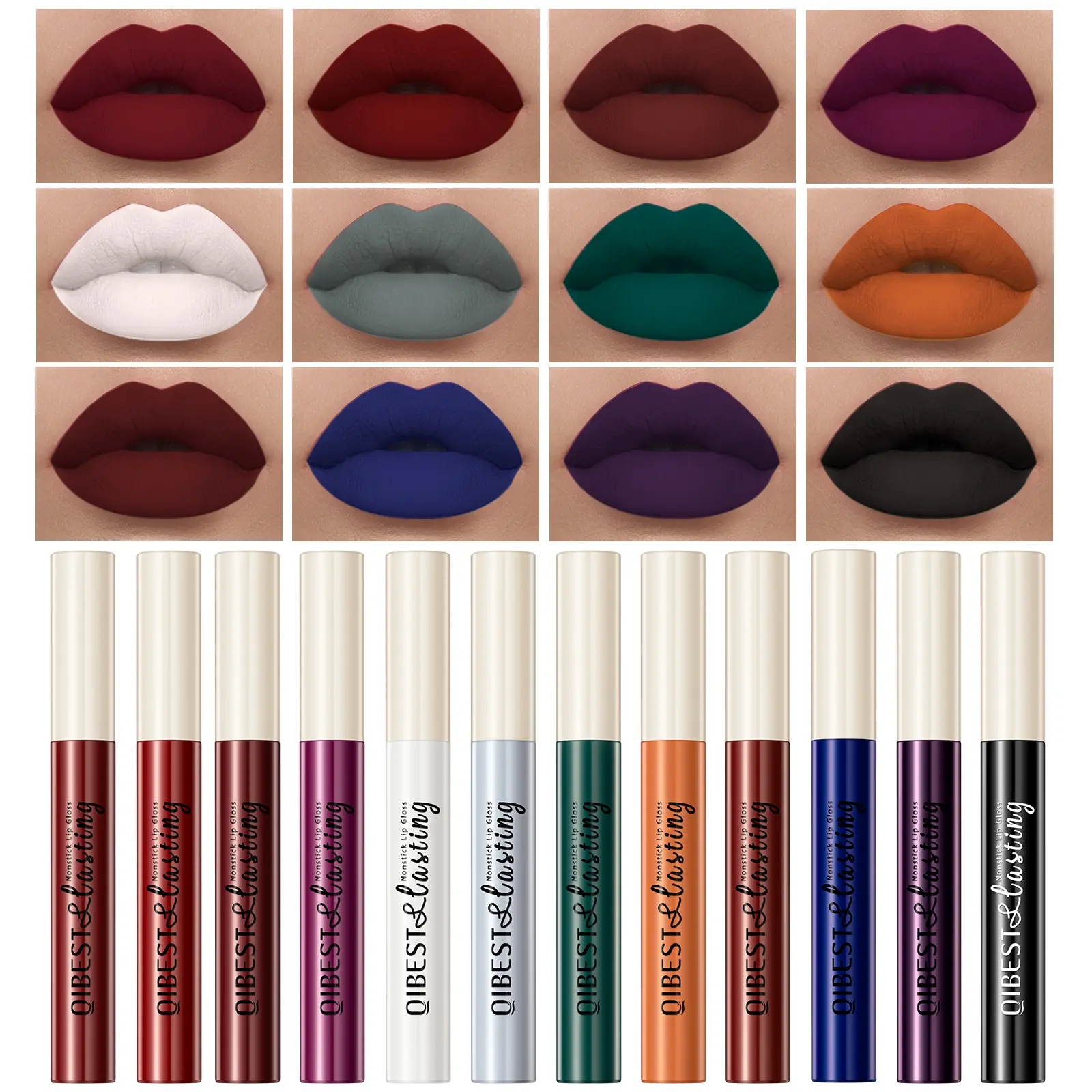 Matte Liquid Lipstick Long-Lasting Waterproof Sweatproof Easy to Apply Non-Sticky Lip Gloss 24 Colors Available Perfect for Commuting