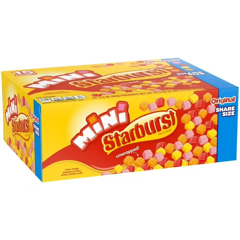 Mini Starburst Fruit Chews Snack Candy – 15-Count, 3.5 oz Packs